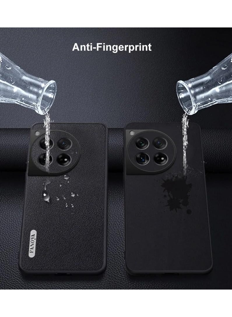 general Deluxe PU Leather Case Compatible with OnePlus 12 5G, Back Blackout Silicone Full Protective Phone Case for OnePlus 12 - Image 2