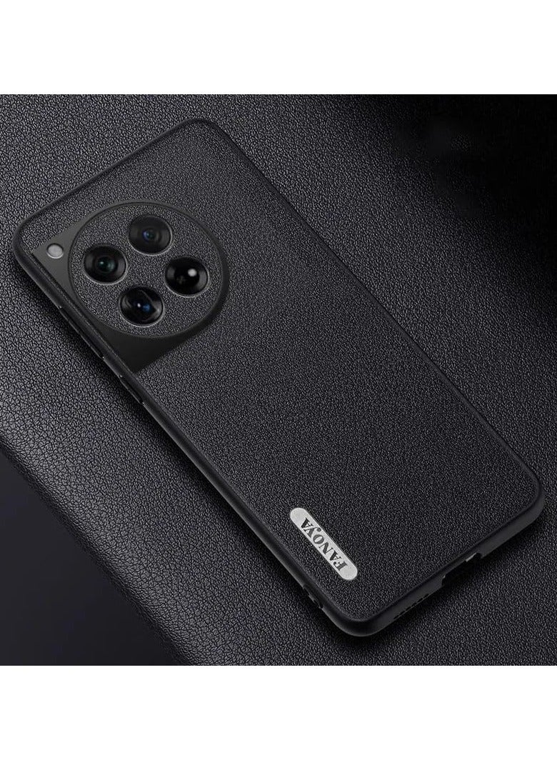 general Deluxe PU Leather Case Compatible with OnePlus 12 5G, Back Blackout Silicone Full Protective Phone Case for OnePlus 12 - Image 1