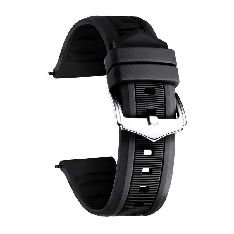 BINLUN Silicone Rubber Watch Band Smart Watch Replacement Strap Colors for Men Women(White, Red, Black, Blue, Orange,Grey,Green) Sizes(12mm,14mm,16mm,18mm,19mm,20mm,21mm,22mm,23mm,24mm,26mm,28mm) - Image 1