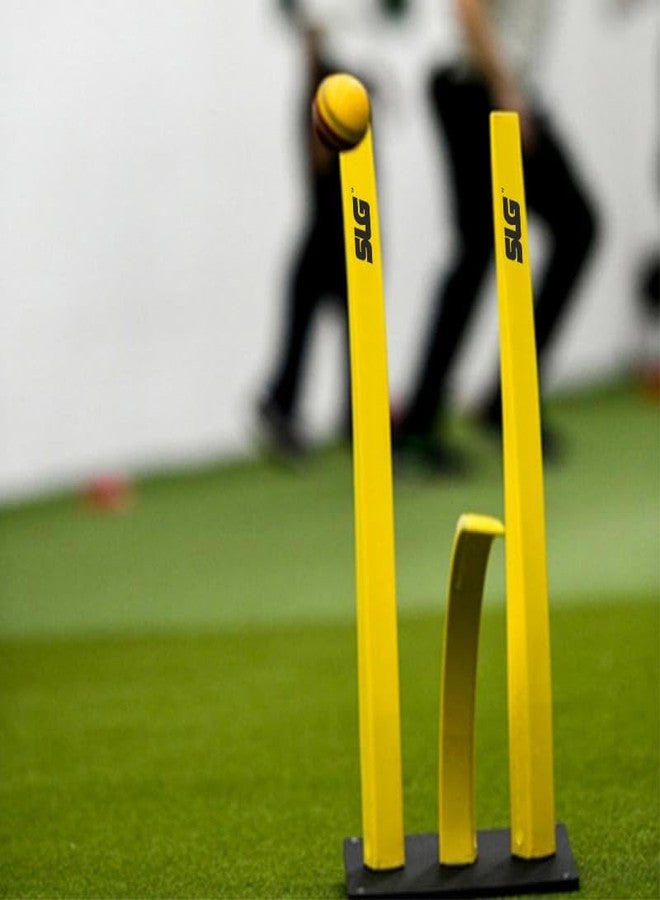 SLG Flexible Cricket Triple Stump with Base | Durable Plastic Wickets for Bowling, Fielding & Cricket Practice Training - Image 4