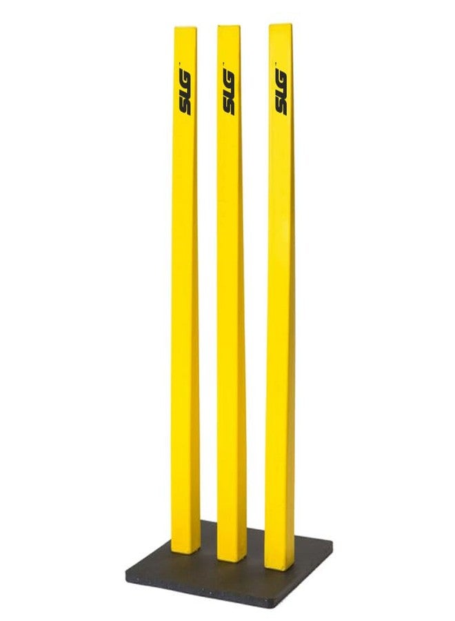 SLG Flexible Cricket Triple Stump with Base | Durable Plastic Wickets for Bowling, Fielding & Cricket Practice Training - Image 1