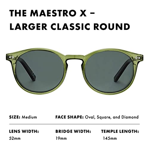 PRIVÉ REVAUX Prive Revaux The Maestro X Classic Round Sunglasses – Polarized, 100% UV Protection – For Men & Women – Hunter Green - Image 3