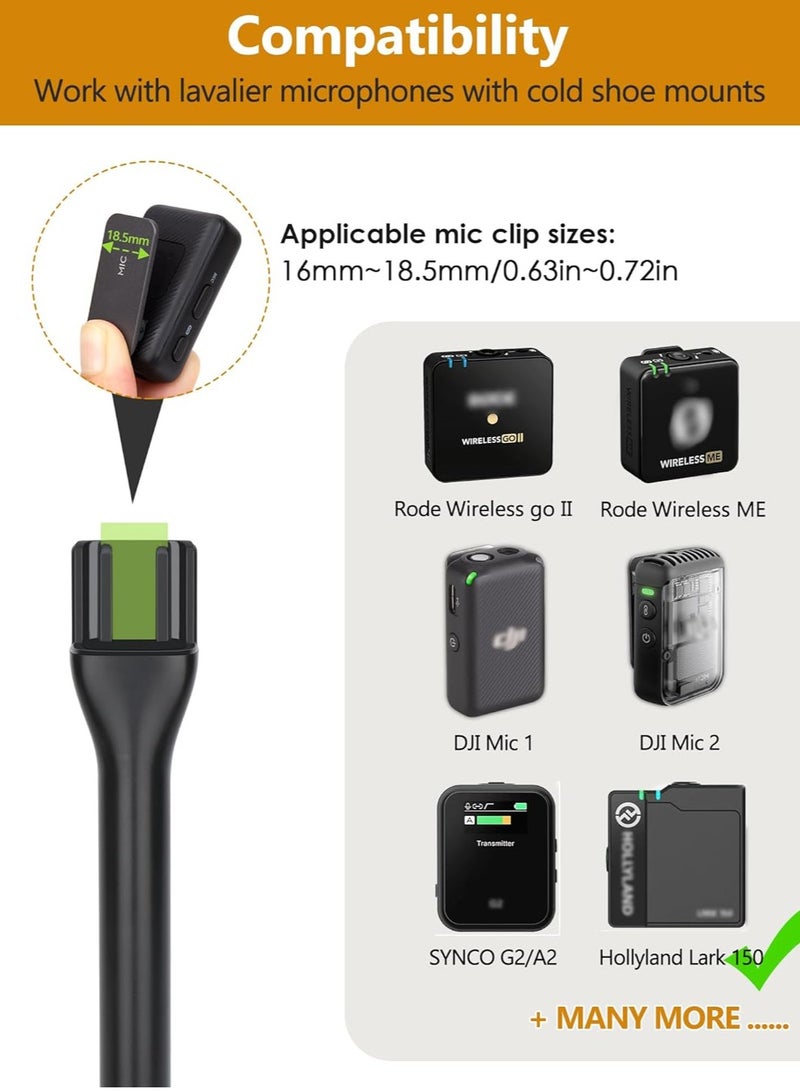 ELTRAZONE Universal Interview GO Handheld Adapter for Rode Wireless GO I/II, Rode Wireless Me/Pro, DJI Mic 1/2 | Hand Adapter Mic Clip with Foam Pop Protection | Compatible with Most Lavalier Microphones | Portable & Durable  - Image 3