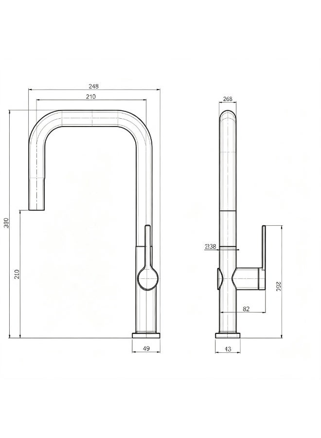 CM OB-D123 Hidden Pull-Out Kitchen Faucet – Chrome Finish Modern Kitchen Mixer Tap - Image 2