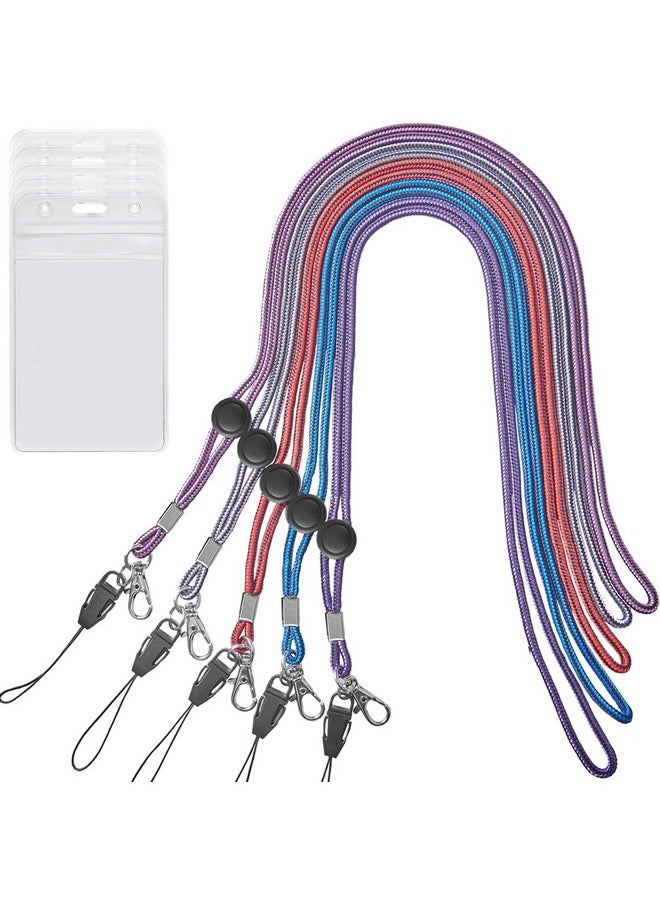 Lanyards With Id Holder For Women Keys Cruise Lanyard Adjustable Office Neck Purple Lanyards String For Key Kids Men Cell Phones Usb Whistles Nylon Black Blue Red Pink Pack Of 5 - pzsku/ZA594EC7F30E7F7F15DDEZ/45/_/1720701600/b75e2c9f-40a6-40da-a970-aee10291a52e