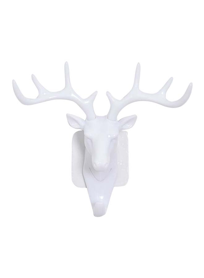 NIBEMINENT Antler Wall Hanging Coat Hook White 17x18.5cm