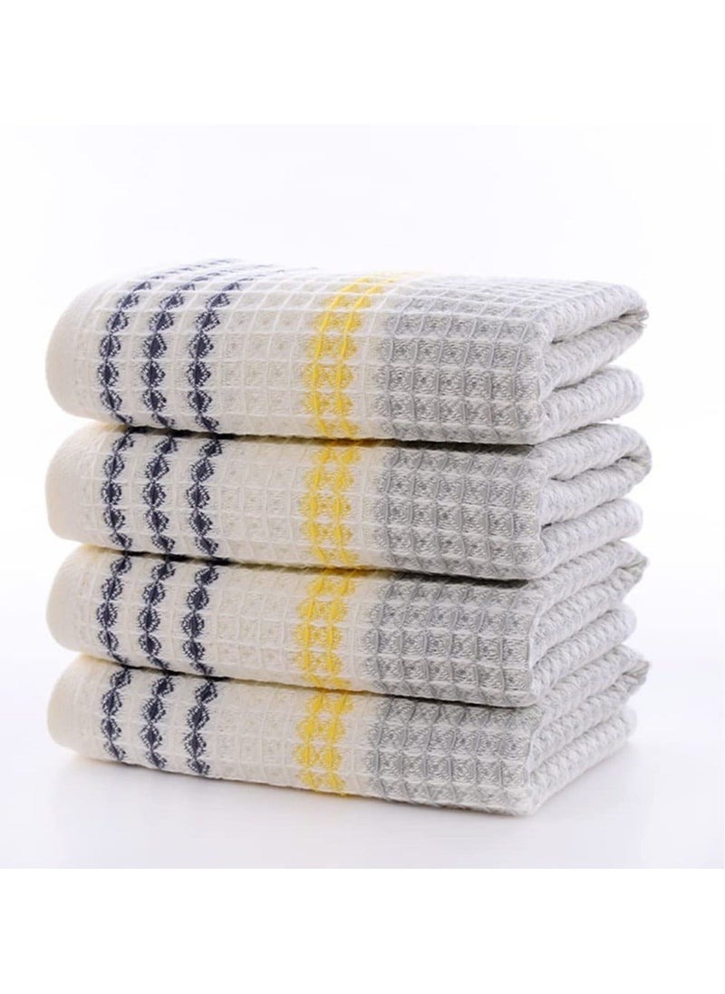 Y&D Striped Towel Set,Cotton Quick Drying Yellow Grey Black 1 Bath Towels Hand Washcloths for Face Body Light Weight Ultra Soft and Absorbent Home or Travel  - Image 3