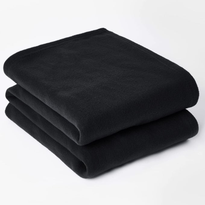 FLEECE THROW BLANKET FOR BED SUPER SOFT WARM COSY PLAIN BLACK SOFA THROW BLANKET LIGHTWEIGHT DOUBLE BEDSPREAD POLAR FLEECE BLANKETS 150 X 200CM