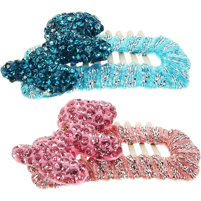 Healeved 2 Pcs Pet Hair Clips Cute Dog Hair Bow Comfortable Grooming Accessories for Daily Walks Red - Image 1