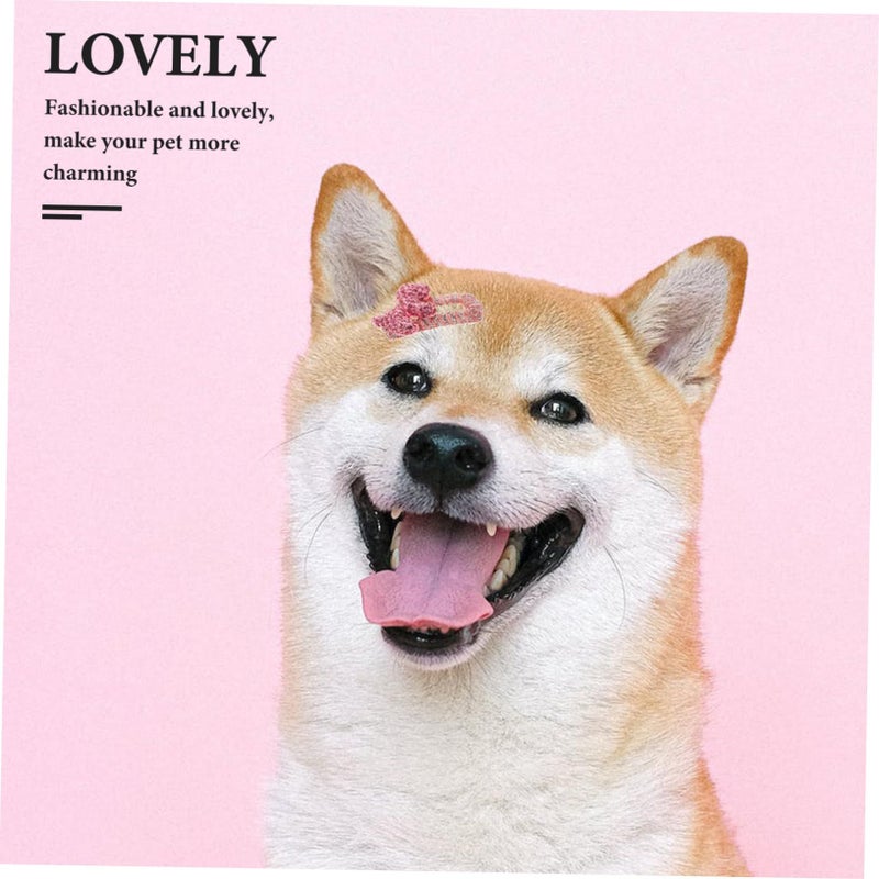 Healeved 2 Pcs Pet Hair Clips Cute Dog Hair Bow Comfortable Grooming Accessories for Daily Walks Red - Image 5