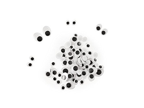Multicraft Imports Krafty Kids Paste-On Googly Eyes, 10 to 19mm, Black, 80 Per Package - Image 2