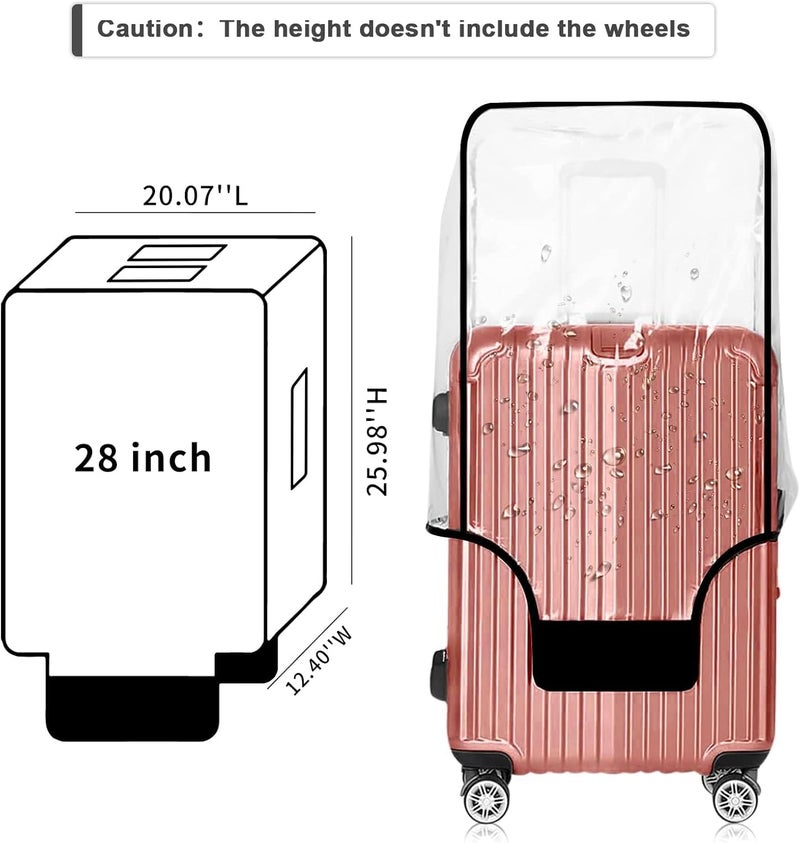 Esholife Clear PVC Luggage Cover Protectors Suitcase Cover for Suitcase TSA Approved, Black frame, L(26-28inch luggage), Luggage Cover - Image 3