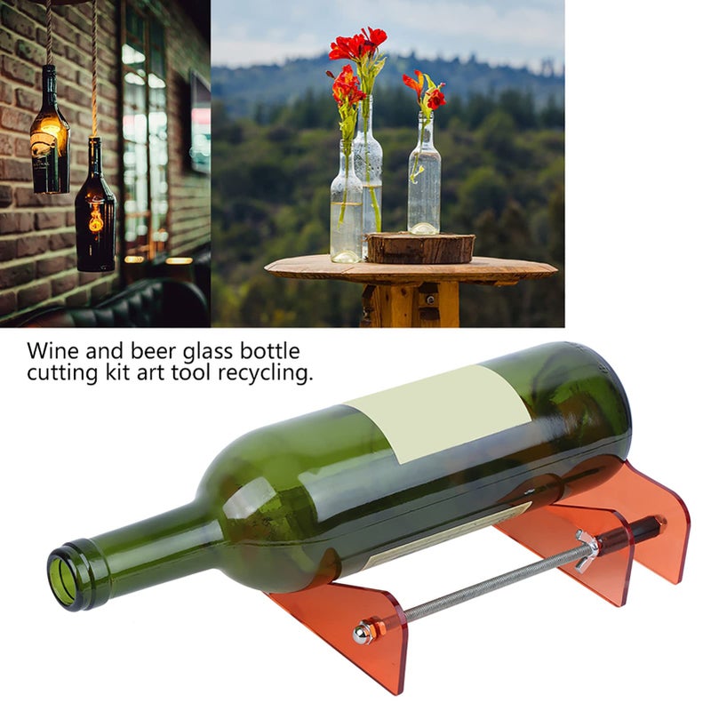 Miskall Bottle Cutter Kit DIY Cutting Tool Stainless Steel Support Rod High Hardness Cutter Wheel Red for Wine Beer Glass Bottle Art Recycler - Image 4