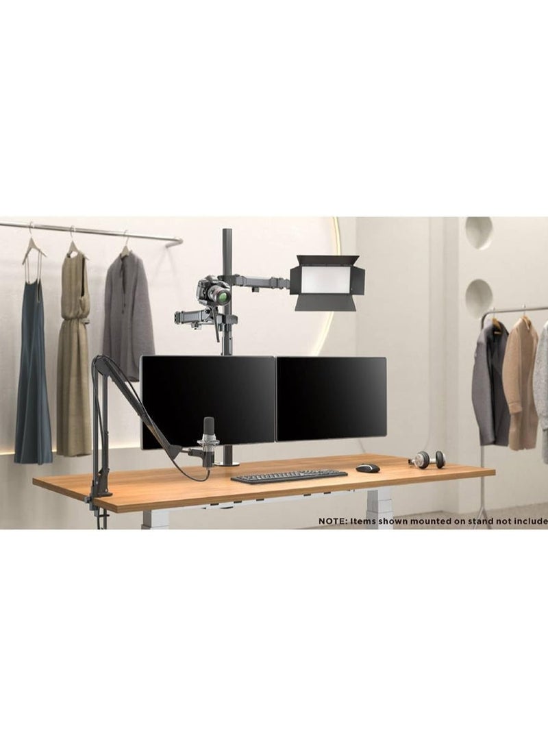 Skilltech SH MDS10 Desk Top Mount – Heavy-Duty Adjustable Monitor & TV Stand for Most 43"-80" Screens – Compatible with Flat & Curved Displays – Ergonomic Space-Saving Desktop Mount for Home, Office & Gaming Setups – Easy Installation with Robust Aluminium Build in Matte Black - Image 4