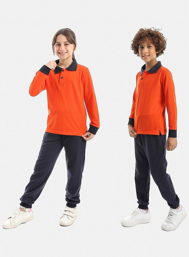 Red Circle Long Sleeve Polo Set & Pants Kids Unisex - Image 3