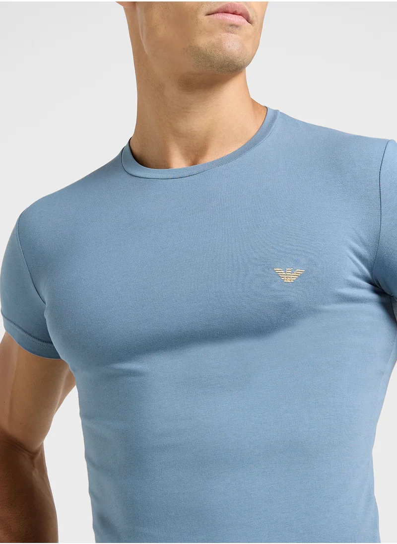 امبوريو ارماني Logo Crew Neck T-Shirt