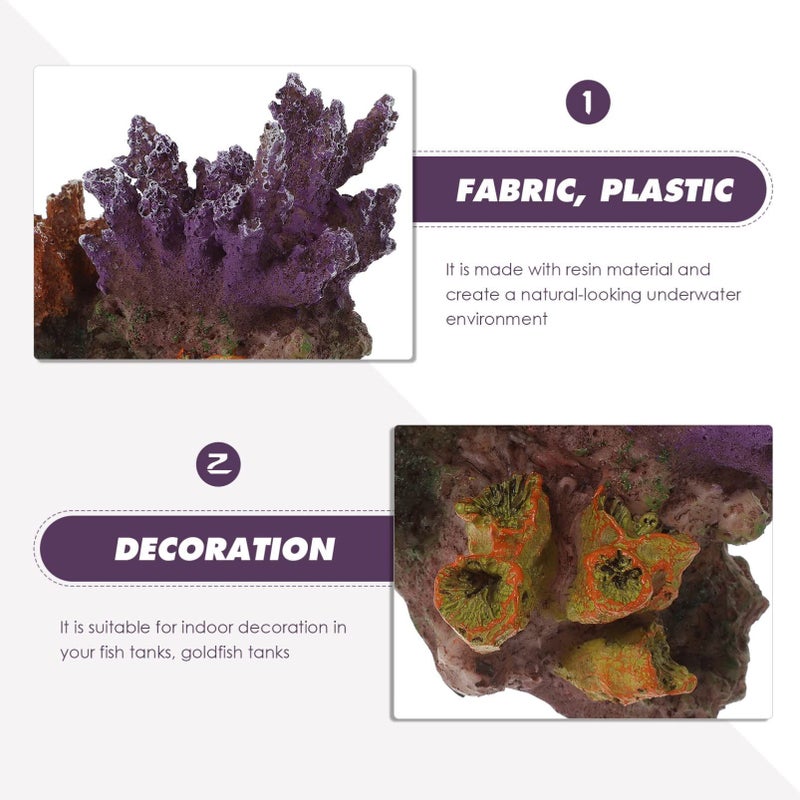Resin Coral Figurine Small Reef Aquarium Decor Enhances Underwater Aesthetics Unique Layouts Fish Tank Natural Habitat - Image 3