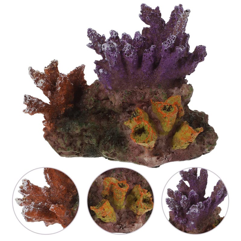 Resin Coral Figurine Small Reef Aquarium Decor Enhances Underwater Aesthetics Unique Layouts Fish Tank Natural Habitat - Image 4