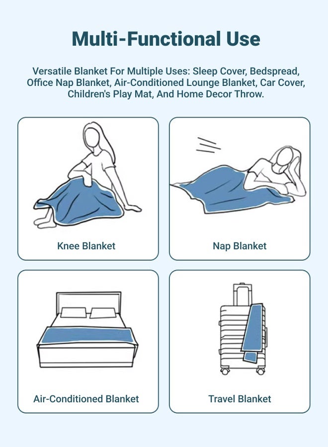 بطانية خفيفة الوزن، 1000 جرام، بطانية فائقة النعومة لجميع الفصول، بطانية للفراش والأريكة، خضراء 150 × 200 سم - Image 4