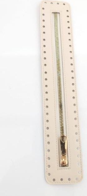 Angel Çanta Aksesuar Angel Bag Accessory Leather Zipper New Model Cream 30 cm Light Gold  - Image 1