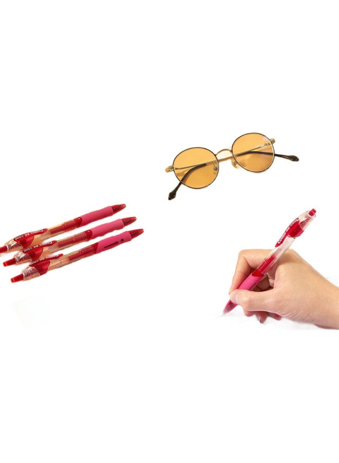 Comix 0.5Mm Quick-Drying Bullet Tip Retractable Gel Pen/Sign Pen 12Pcs/Box Gp108 Red - Image 1