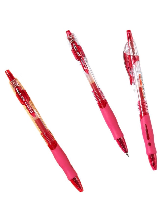 Comix 0.5Mm Quick-Drying Bullet Tip Retractable Gel Pen/Sign Pen 12Pcs/Box Gp108 Red - Image 2