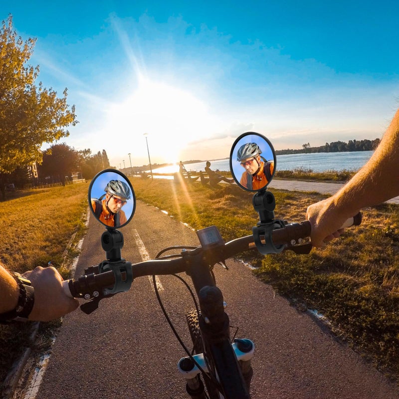 Bicycle Rearview Mirror Set 2 Pack Wide Angle Convex Glass for Road Cycling Accessories - Image 5