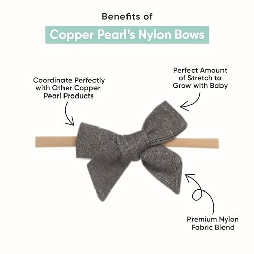 Copper Pearl Baby Bows: Stylish Headbands for Baby Girls, Premium Soft and Stretchy Baby Headbands, Perfect for Newborns, Trendy Designs - Aspen - Image 2