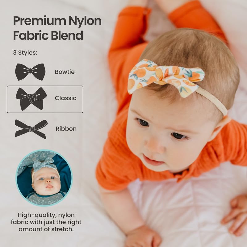 Copper Pearl Baby Bows: Stylish Headbands for Baby Girls, Premium Soft and Stretchy Baby Headbands, Perfect for Newborns, Trendy Designs - Aspen - Image 3