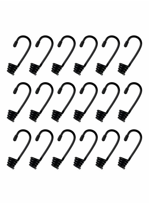20 Pieces 3/8 Inch Plastic Coated Bungee Cord Hooks Spiral Bungee Hooks Shock Cord Hook Wire Hooks End for Elastic Rope, Boating, Camping, Auto and Outdoor Uses (No Bungee Cords)