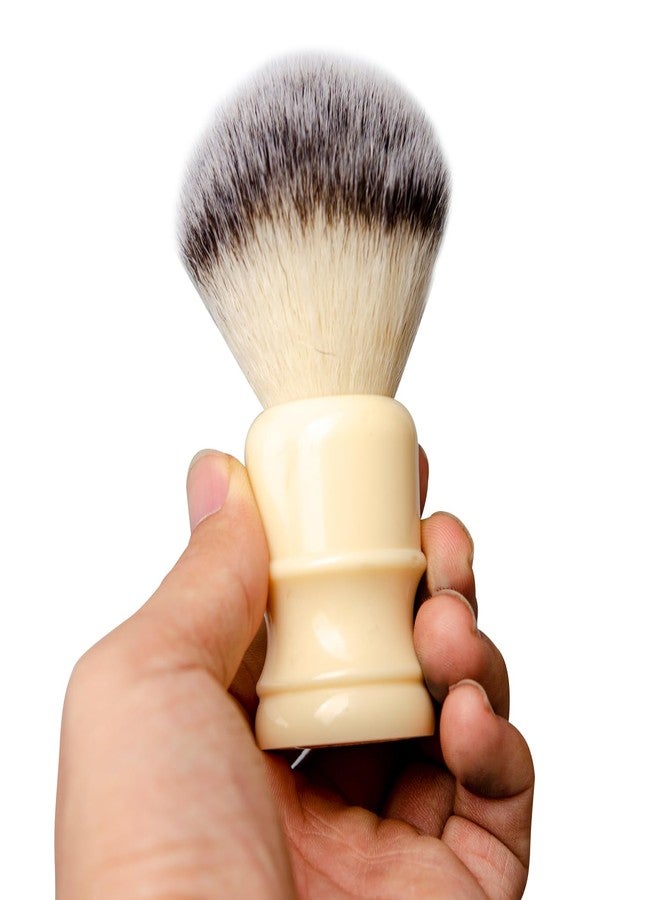 Grandslam Shaving Brush with Synthetic Hair, Cruelty-Free Shaving Cream Brush for Men, 100% Solid Resin Handle, Gently Exfoliates The Skin, 24mm Knot (Imitation ivory) - Image 3