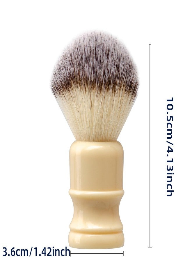 Grandslam Shaving Brush with Synthetic Hair, Cruelty-Free Shaving Cream Brush for Men, 100% Solid Resin Handle, Gently Exfoliates The Skin, 24mm Knot (Imitation ivory) - Image 4