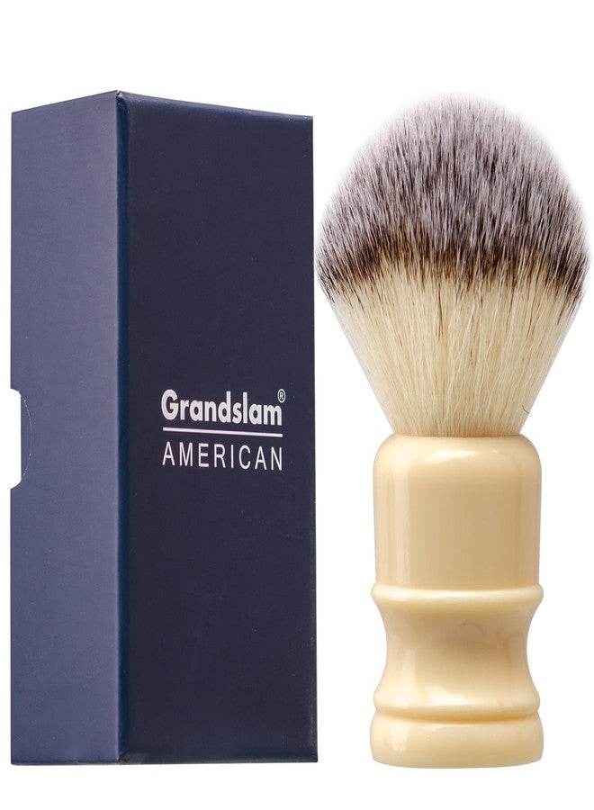 Grandslam Shaving Brush with Synthetic Hair, Cruelty-Free Shaving Cream Brush for Men, 100% Solid Resin Handle, Gently Exfoliates The Skin, 24mm Knot (Imitation ivory) - Image 1