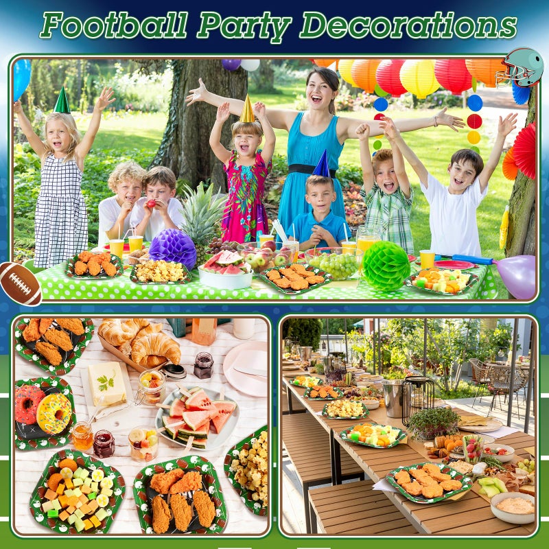 Mimorou 100 Pcs Football Dessert Plates Bulk 7 Inch Football Paper Plate Disposable Football Party Plate Square Football Dessert Plate for Game Day Birthday Baby Shower Home Decor Supplies (Game Day) - Image 5