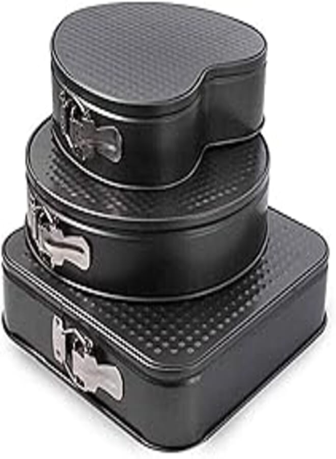 OR Non-stick Springform Cake Pan Set - 3 Pcs - Black