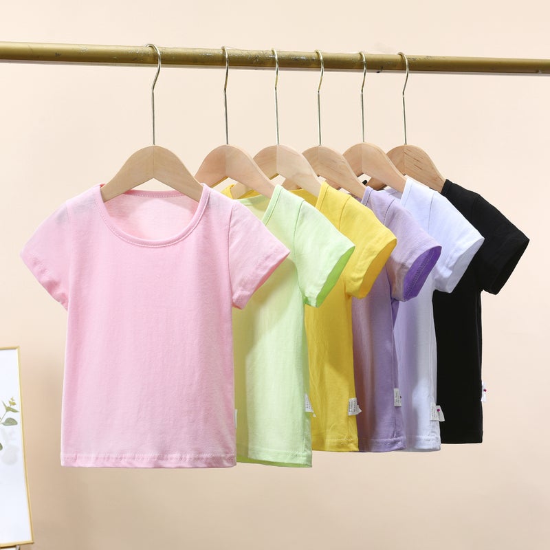 Baby'S Short-Sleeved T-Shirt Summer Baby Top Cotton 1-4 Years Old Children'S Summer Dress Boys' And Girls' Half-Sleeved Base Shirt Trendy - Image 2