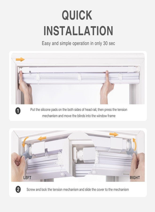 LazBlinds No Tools No Drill 1" Vinyl Mini Blinds, Cordless Blinds for Windows, Light Filtering Horizontal Window Blinds & Shades, 20" W x 48" H, Grey - Image 5