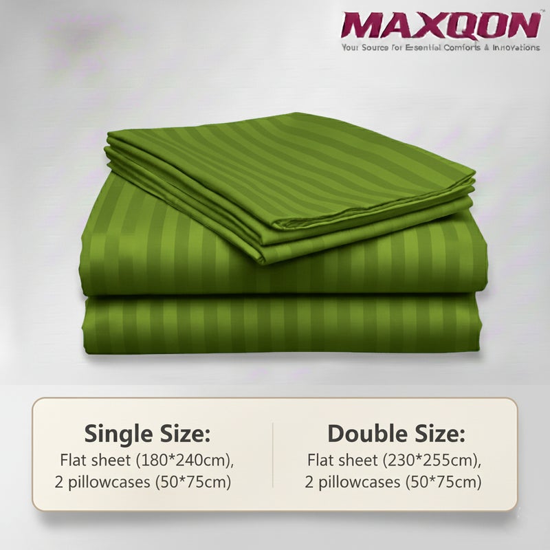 ماكسكون طقم ملاية سرير مايكروفايبر فاخر مكوّن من 3 قطع – ملاية مسطحة مقاس (180×240 سم) مع 2 كيس وسادة (50×75 سم) – ناعم جداً، قابل للتنفس، ومقاوم للتجاعيد – مناسب لأسرة السنجل والتوين – مثالي للاستخدام المنزلي والفندقي - Image 3