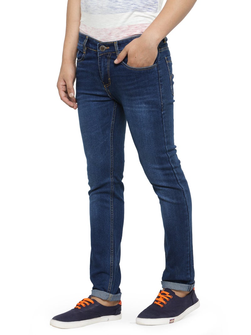 Ben Martin Men's Regular Fit Stylish Stretchable 34 Size Dark Blue Casusal Denim Jeans Pant for Men, JJ3-8, Mid Rise - Image 4