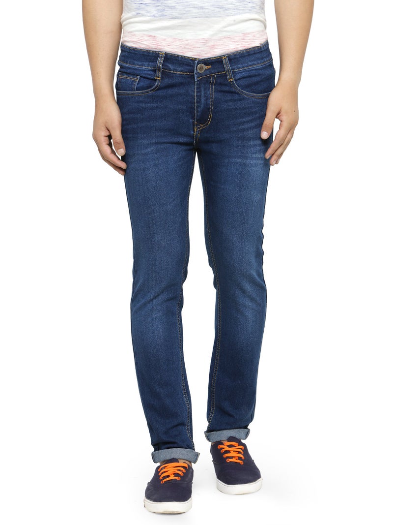 Ben Martin Men's Regular Fit Stylish Stretchable 34 Size Dark Blue Casusal Denim Jeans Pant for Men, JJ3-8, Mid Rise - Image 1