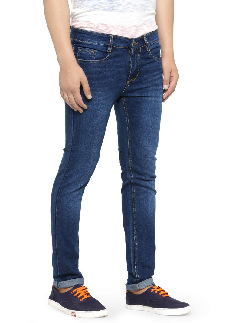 Ben Martin Men's Regular Fit Stylish Stretchable 34 Size Dark Blue Casusal Denim Jeans Pant for Men, JJ3-8, Mid Rise - Image 3