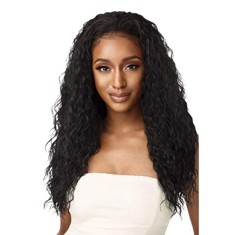 Outre Quick Weave Wet Wavy Half Wig BEACH CURL 24 1 Jet Black