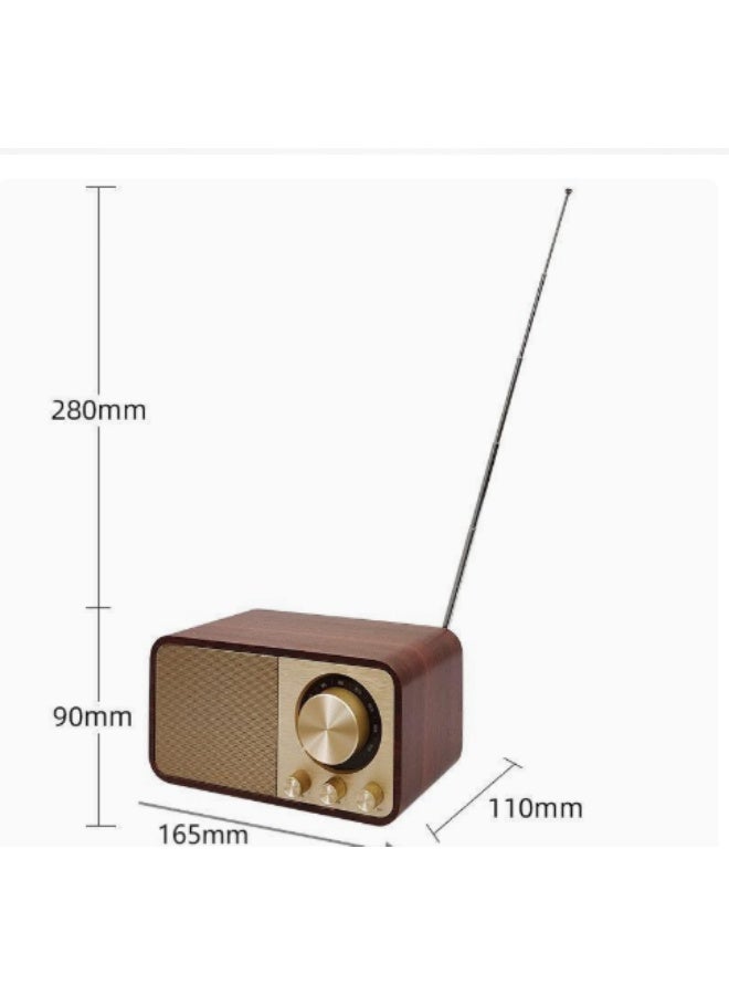 FM Radio with Bluetooth Retro Bluetooth Speaker Vintage Radio with SD/USB Memory Music Player Function, Wireless Streaming from Smartphone, 10 Hours Playback (Walnut) - Image 2
