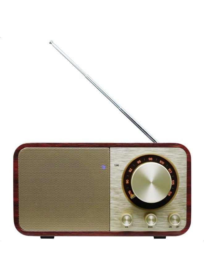FM Radio with Bluetooth Retro Bluetooth Speaker Vintage Radio with SD/USB Memory Music Player Function, Wireless Streaming from Smartphone, 10 Hours Playback (Walnut) - Image 1