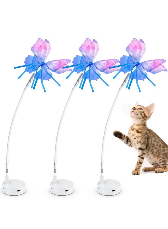 ORSDA3 Pcs Cat Toy Replaceable Butterflies Toy Accessories, Handmade Fabric Butterfly Toys - Image 1