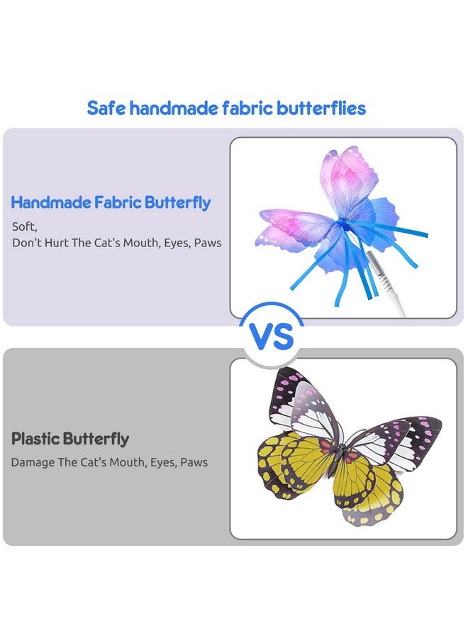 ORSDA3 Pcs Cat Toy Replaceable Butterflies Toy Accessories, Handmade Fabric Butterfly Toys - Image 2