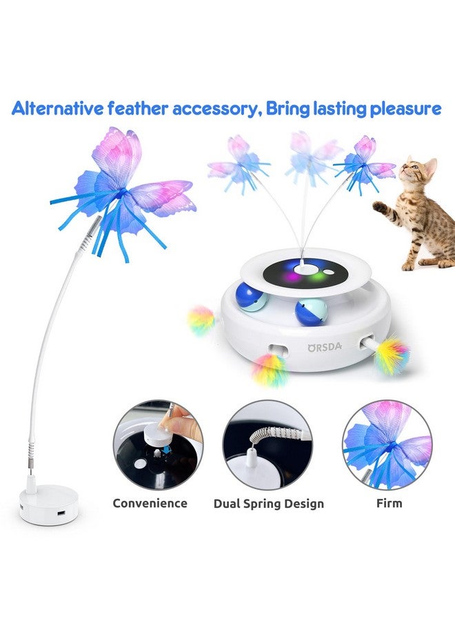 ORSDA3 Pcs Cat Toy Replaceable Butterflies Toy Accessories, Handmade Fabric Butterfly Toys - Image 3