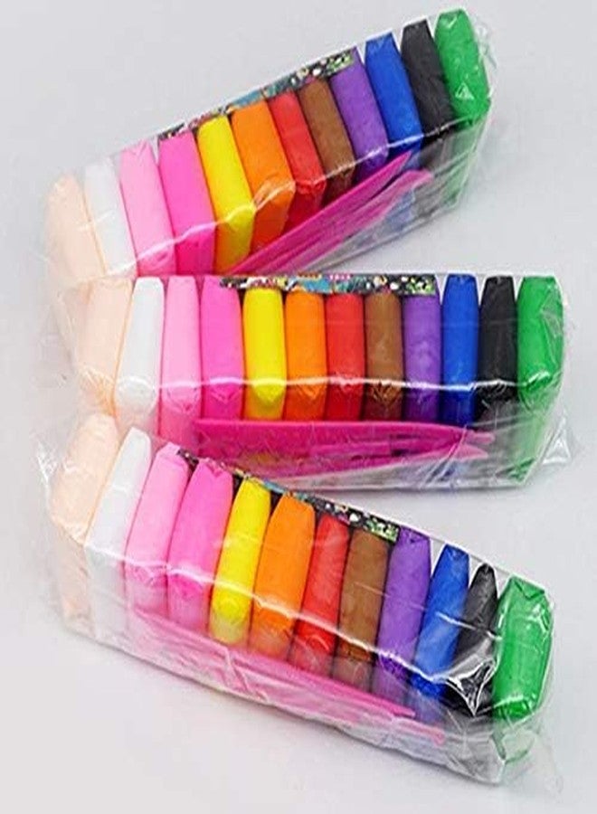 Magic Providers Air Dry Modelling Clay Super Light DIY Soft Creative Educational Clay Toys Colorful Children Modeling Soft Clay+Tools Creative Learning Toy Art DIY Crafts Multicolor - Pack of 12 - Image 1