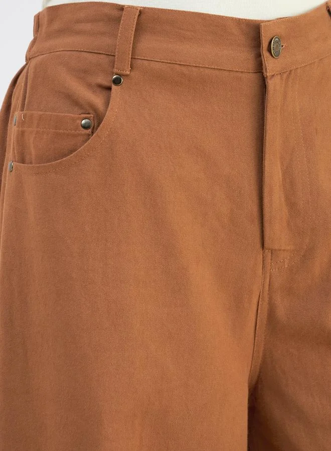 SASSAFRAS Sassafras Women Brown Twill Mid Rise Flared Pants