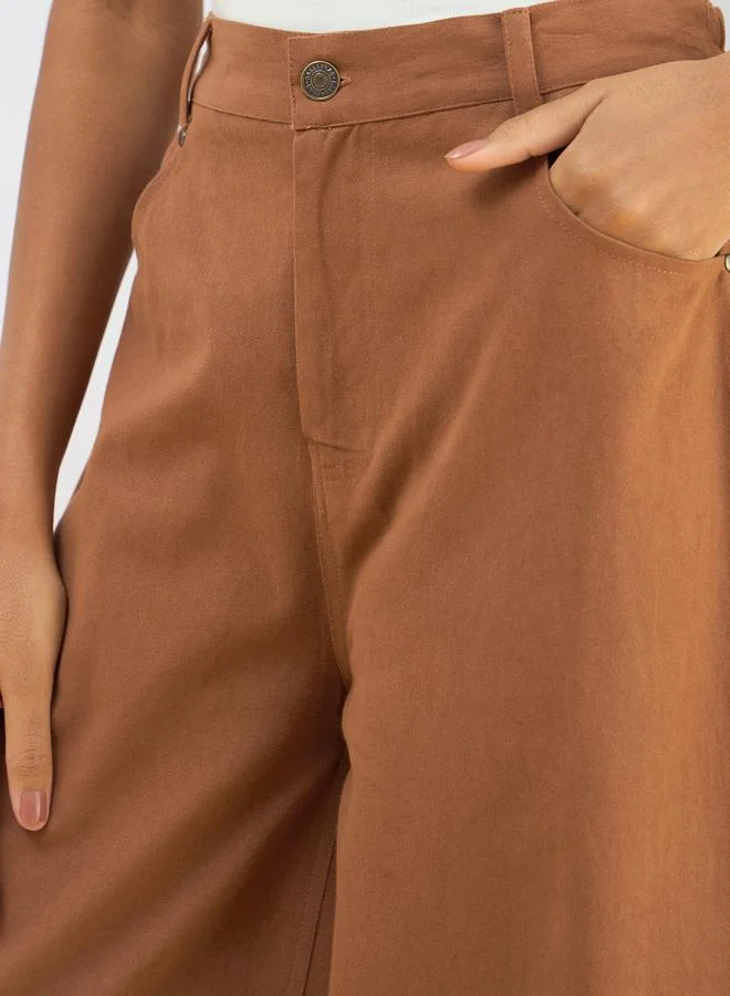 SASSAFRAS Sassafras Women Brown Twill Mid Rise Flared Pants
